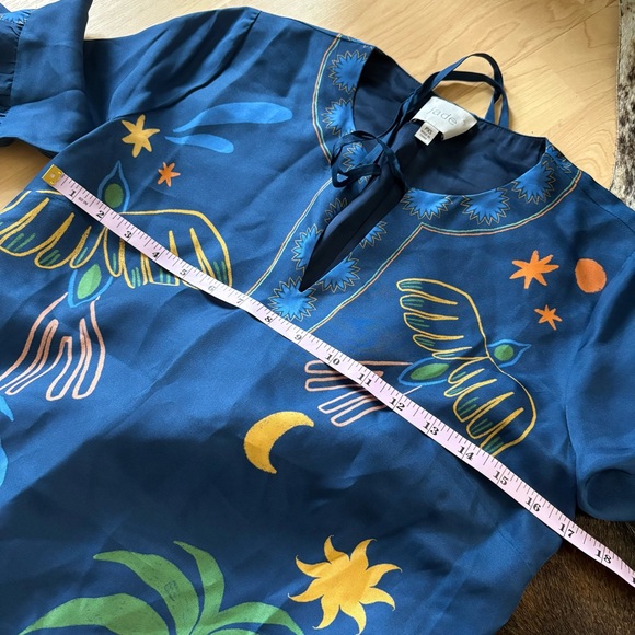 JOHNNY WAS JADE Lorianne silk blend mini dress in the Del Mar print Size XS P - Picture 11 of 12